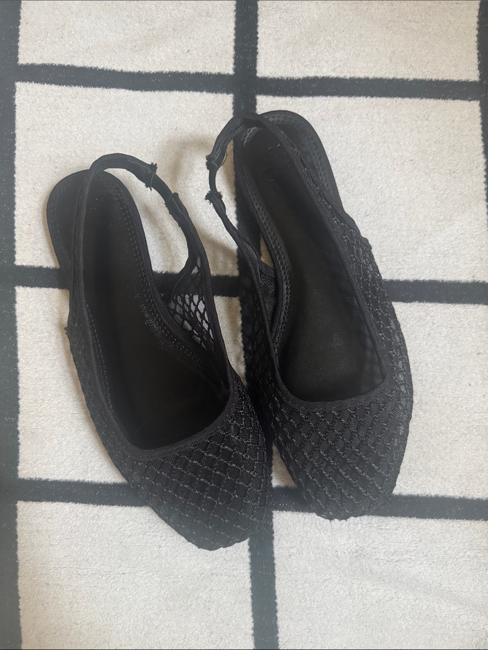 ASOS Black Women's Slingback Mesh Flats - Comfortable Everyday Shoes size 5